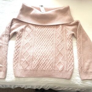 H&M Light Pink Off-Shoulder Sweater